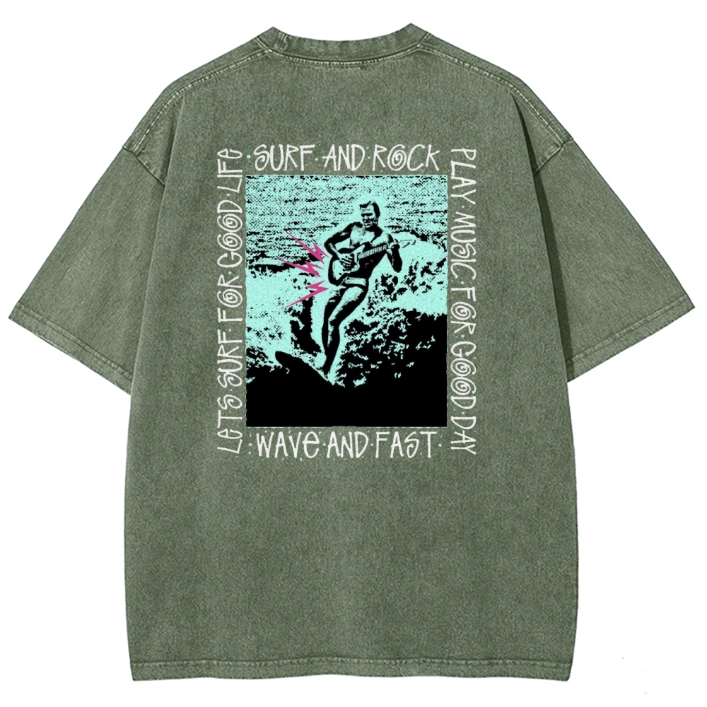 Washed T-Shirt | Surfing Unisex Casual | TIDESENCE