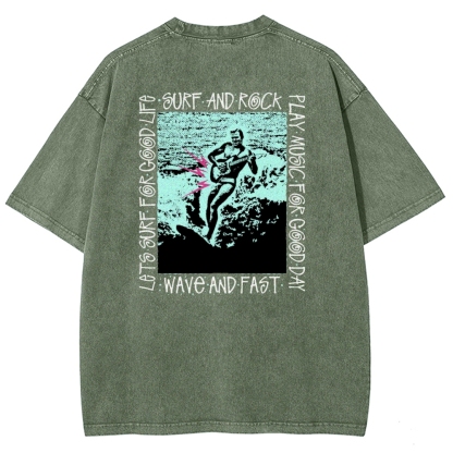 Washed T-Shirt | Surfing Unisex Casual | TIDESENCE