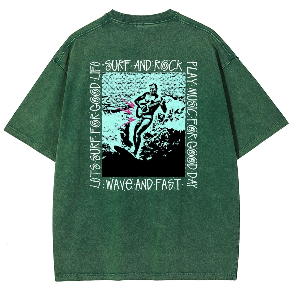 Washed T-Shirt | Surfing Unisex Casual | TIDESENCE