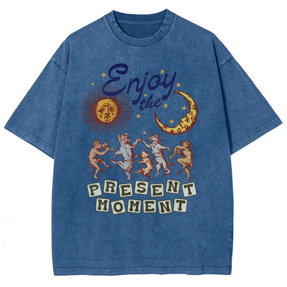 Washed T-shirt | Hippie Sunshine Unisex Casual Short Sleeve | TIDESENCE