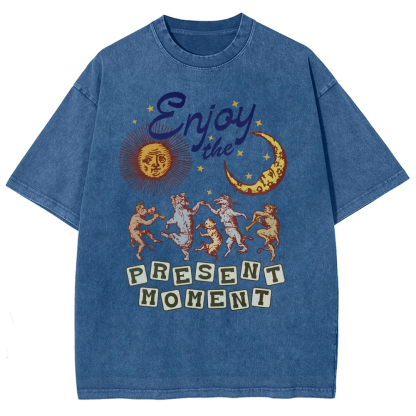 Washed T-shirt | Hippie Sunshine Unisex Casual Short Sleeve | TIDESENCE