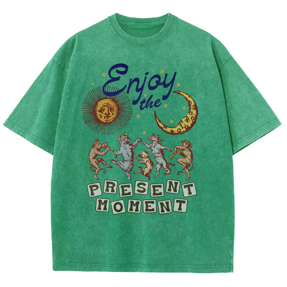 Washed T-shirt | Hippie Sunshine Unisex Casual Short Sleeve | TIDESENCE