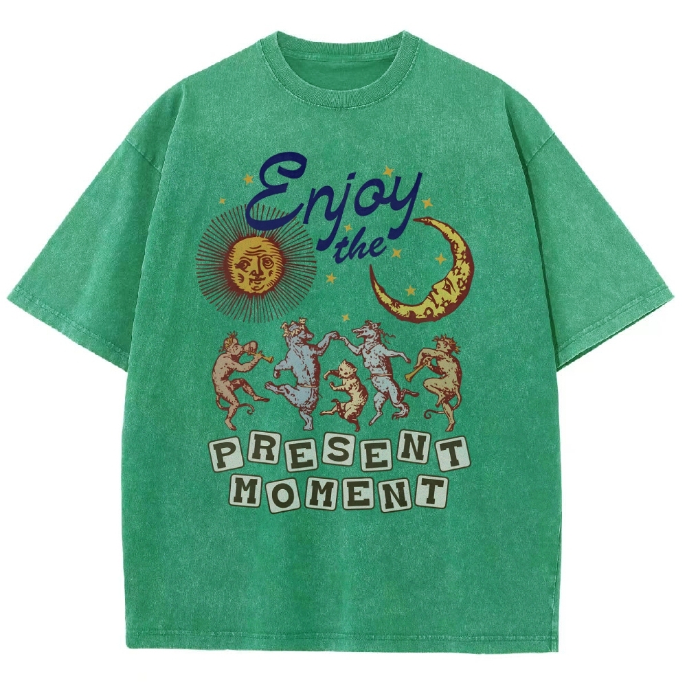 Washed T-shirt | Hippie Sunshine Unisex Casual Short Sleeve | TIDESENCE
