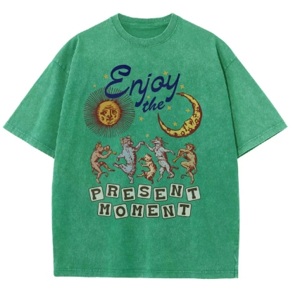 Washed T-shirt | Hippie Sunshine Unisex Casual Short Sleeve | TIDESENCE
