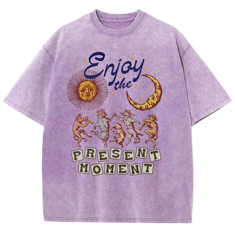 Washed T-shirt | Hippie Sunshine Unisex Casual Short Sleeve | TIDESENCE