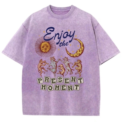 Washed T-shirt | Hippie Sunshine Unisex Casual Short Sleeve | TIDESENCE