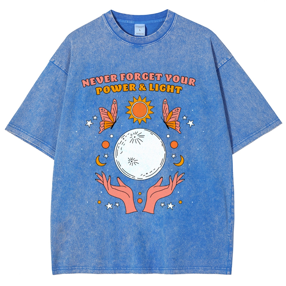 Washed T-shirt | Unisex Retro Adventure Hippie Sun Short Sleeve | TIDESENCE