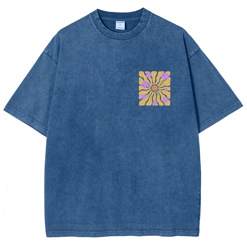 Washed T-Shirt | Hippie Sun Unisex Fit | TIDESENCE