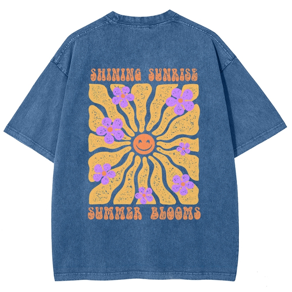 Washed T-Shirt | Hippie Sun Unisex Fit | TIDESENCE