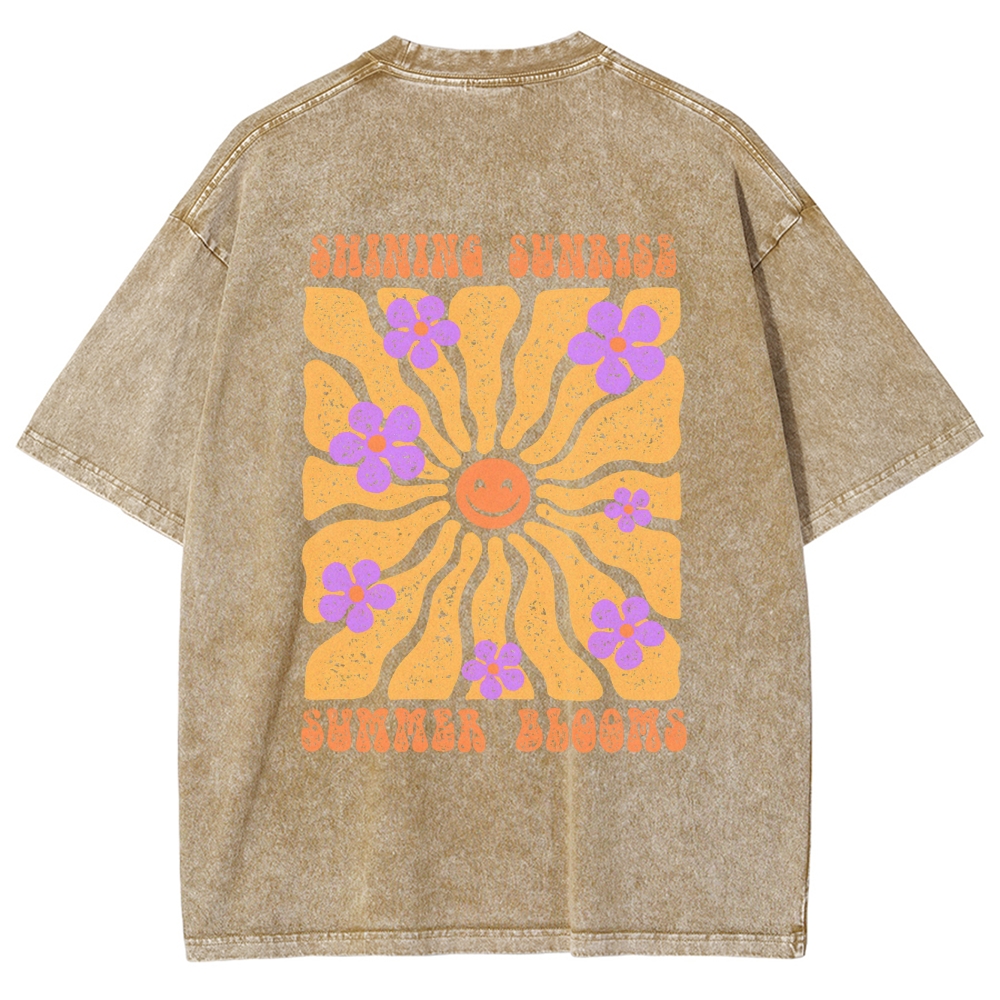 Washed T-Shirt | Hippie Sun Unisex Fit | TIDESENCE