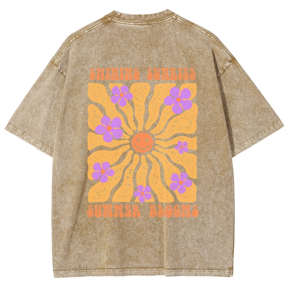 Washed T-Shirt | Hippie Sun Unisex Fit | TIDESENCE