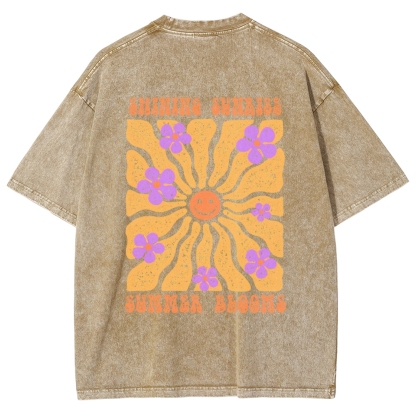Washed T-Shirt | Hippie Sun Unisex Fit | TIDESENCE