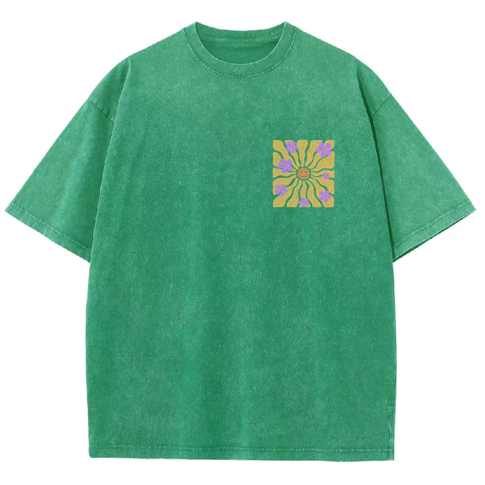 Washed T-Shirt | Hippie Sun Unisex Fit | TIDESENCE