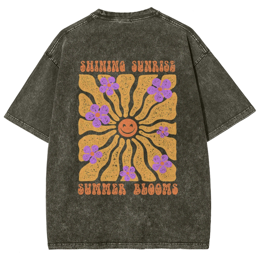 Washed T-Shirt | Hippie Sun Unisex Fit | TIDESENCE