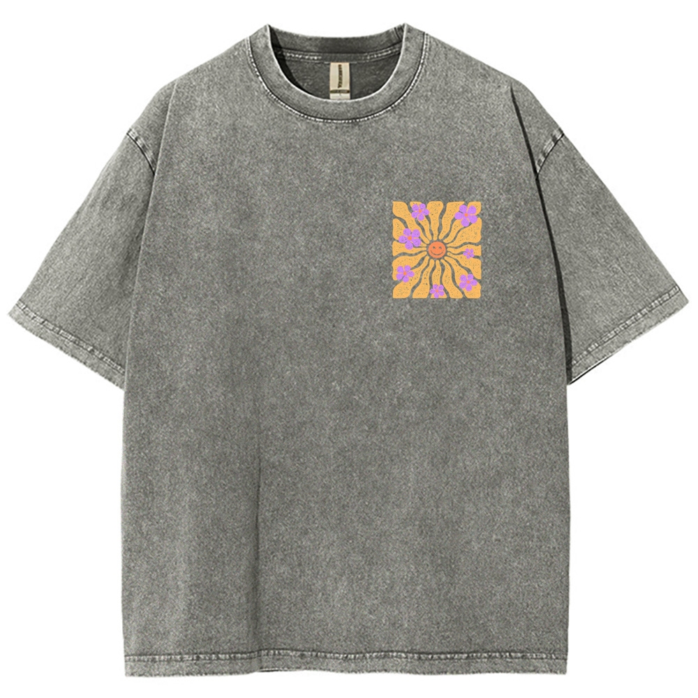 Washed T-Shirt | Hippie Sun Unisex Fit | TIDESENCE