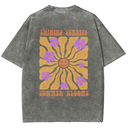 Washed T-Shirt | Hippie Sun Unisex Fit | TIDESENCE