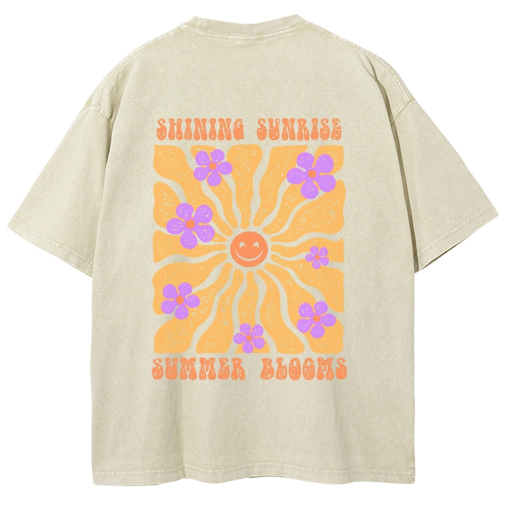 Washed T-Shirt | Hippie Sun Unisex Fit | TIDESENCE