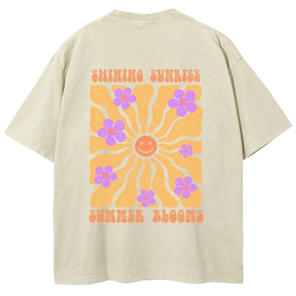 Washed T-Shirt | Hippie Sun Unisex Fit | TIDESENCE