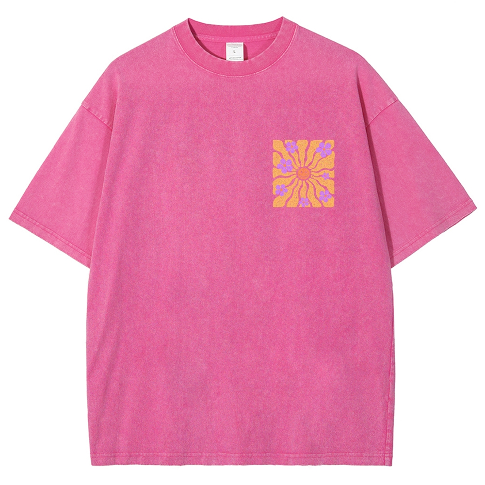 Washed T-Shirt | Hippie Sun Unisex Fit | TIDESENCE