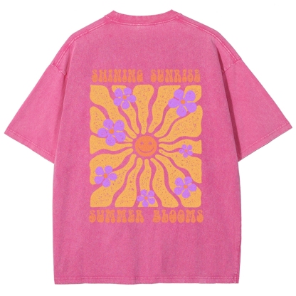 Washed T-Shirt | Hippie Sun Unisex Fit | TIDESENCE