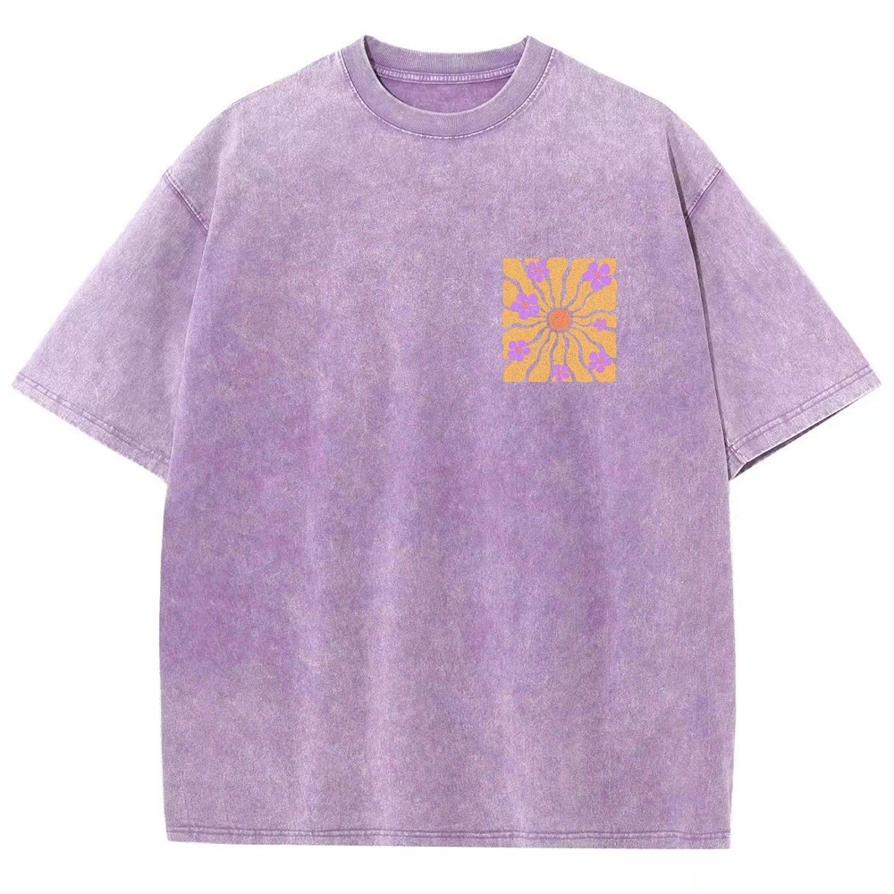Washed T-Shirt | Hippie Sun Unisex Fit | TIDESENCE