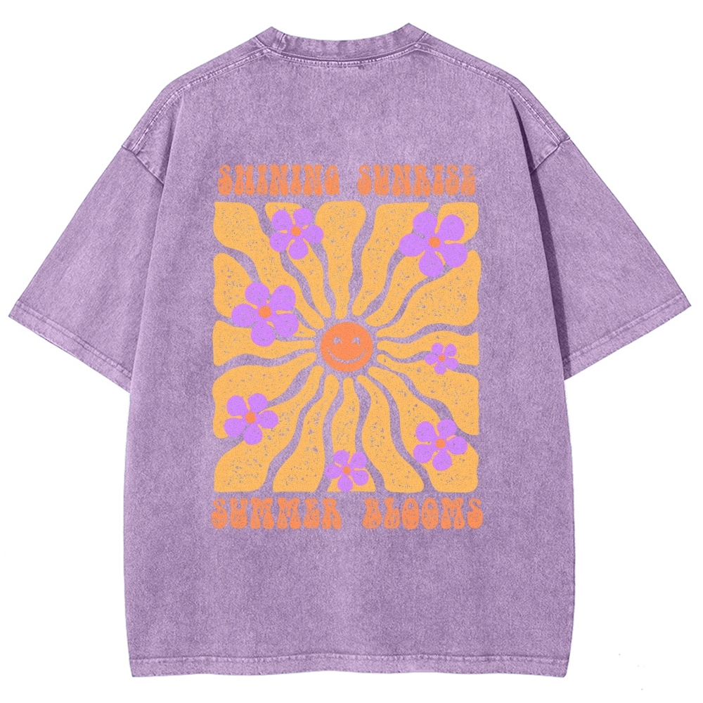Washed T-Shirt | Hippie Sun Unisex Fit | TIDESENCE