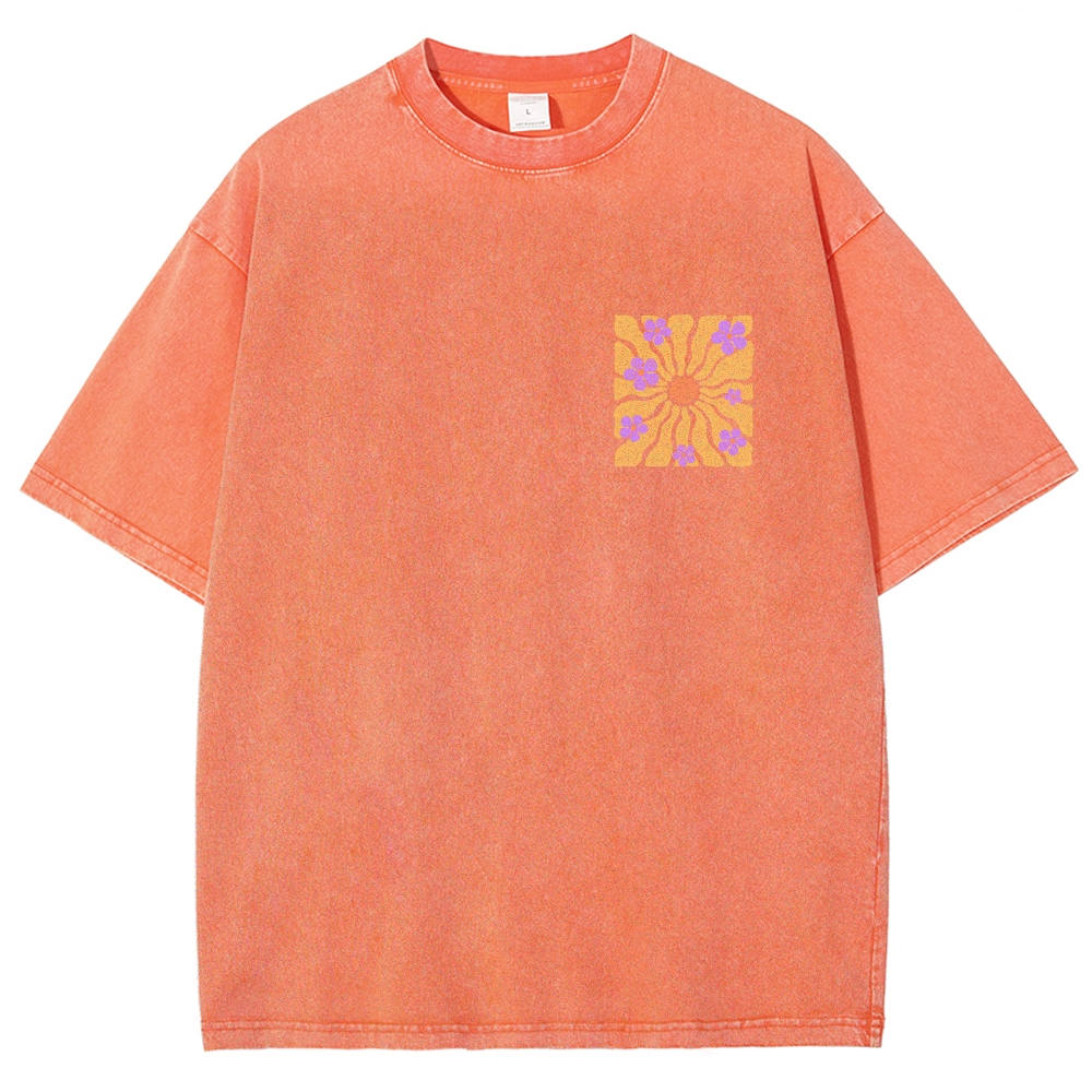 Washed T-Shirt | Hippie Sun Unisex Fit | TIDESENCE