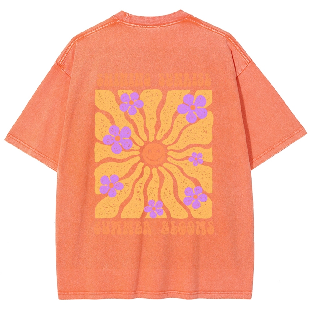 Washed T-Shirt | Hippie Sun Unisex Fit | TIDESENCE