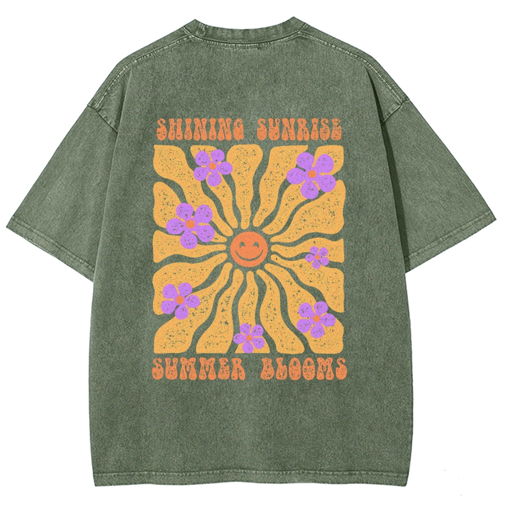 Washed T-Shirt | Hippie Sun Unisex Fit | TIDESENCE
