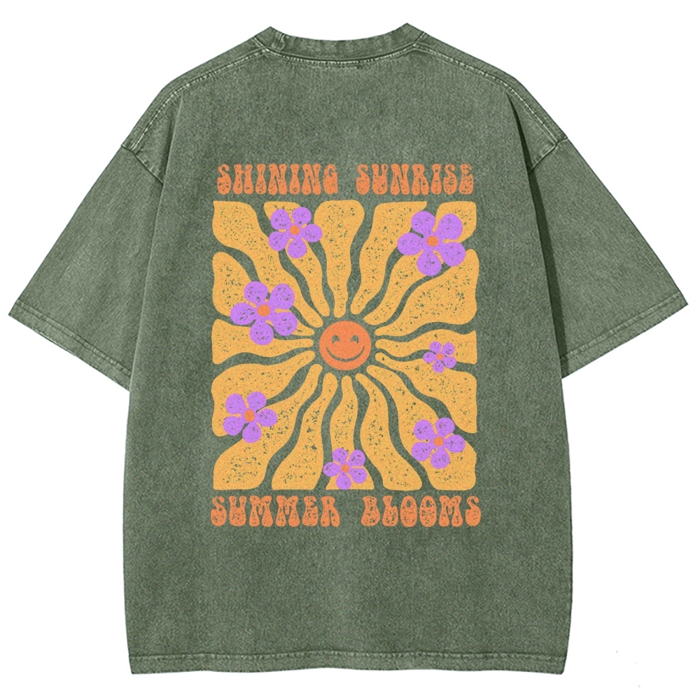 Washed T-Shirt | Hippie Sun Unisex Fit | TIDESENCE
