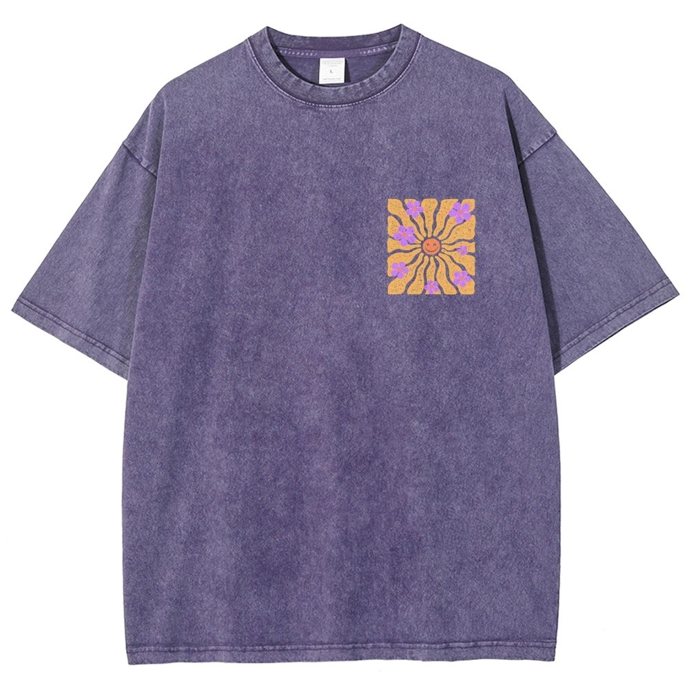 Washed T-Shirt | Hippie Sun Unisex Fit | TIDESENCE