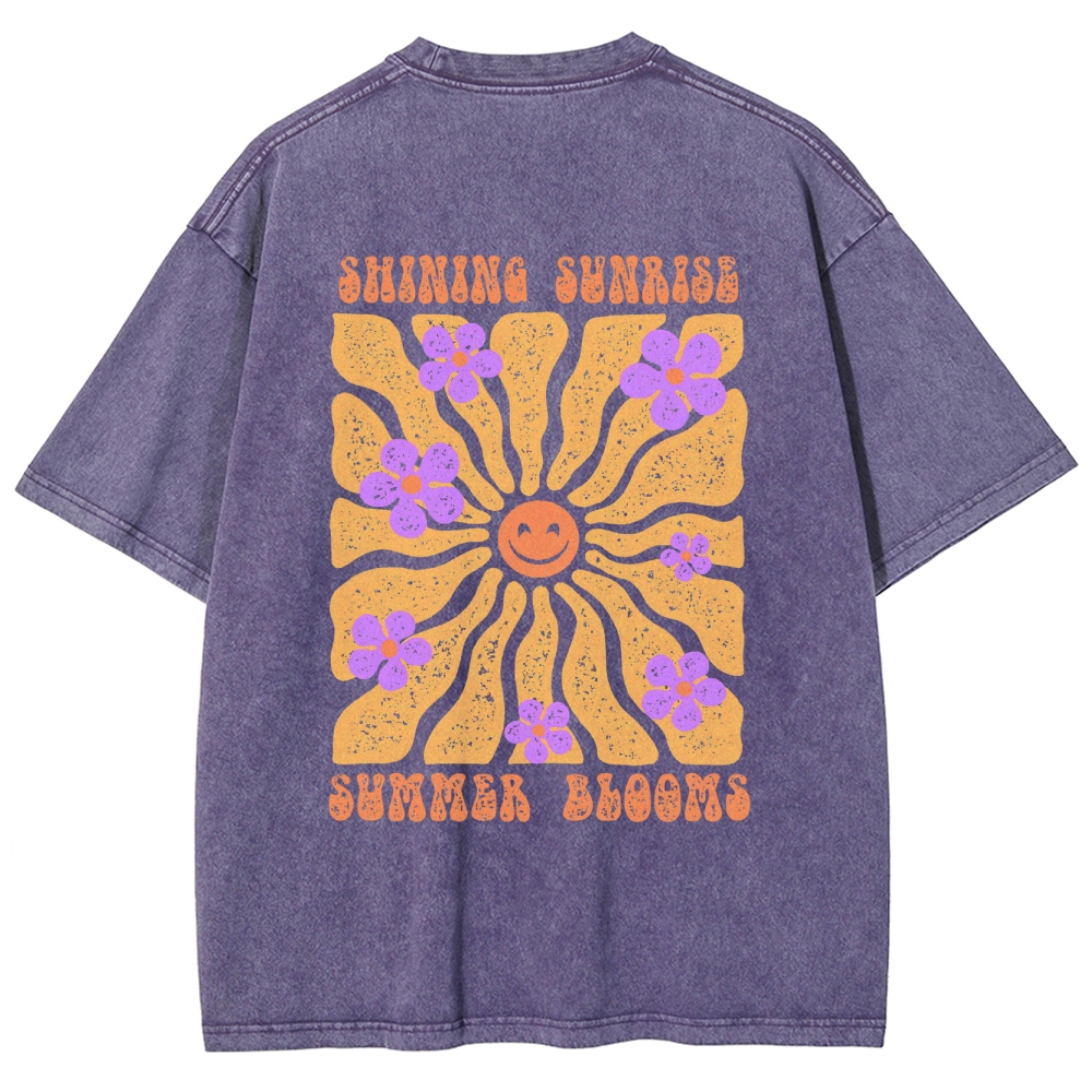 Washed T-Shirt | Hippie Sun Unisex Fit | TIDESENCE