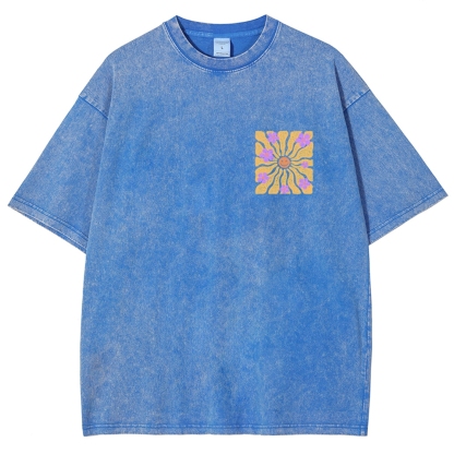 Washed T-Shirt | Hippie Sun Unisex Fit | TIDESENCE