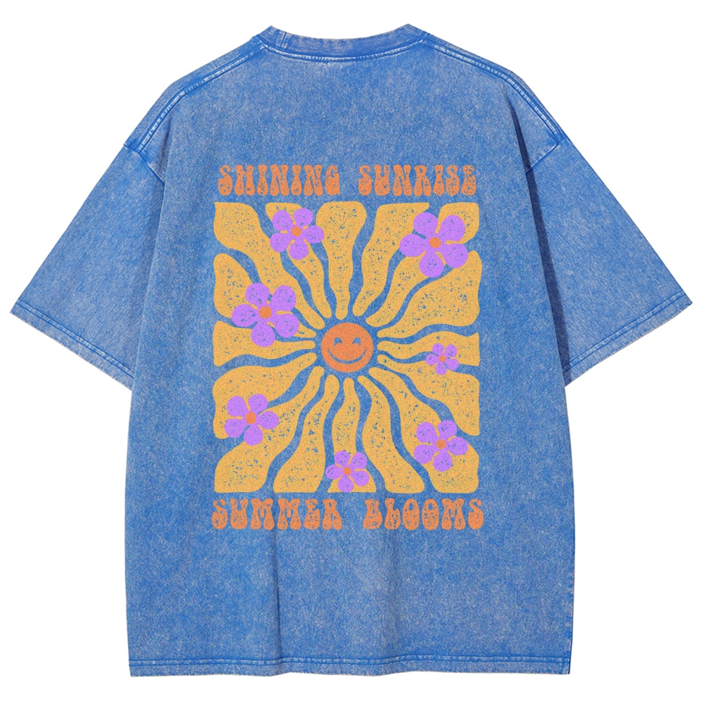 Washed T-Shirt | Hippie Sun Unisex Fit | TIDESENCE
