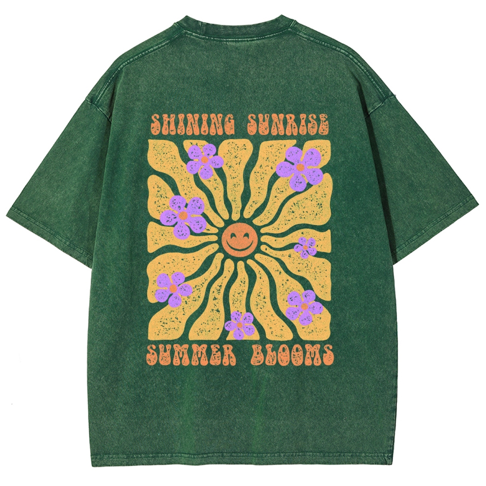 Washed T-Shirt | Hippie Sun Unisex Fit | TIDESENCE