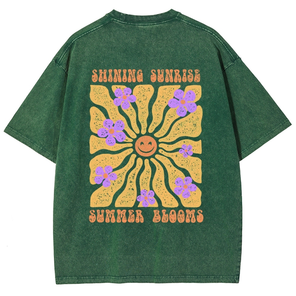 Washed T-Shirt | Hippie Sun Unisex Fit | TIDESENCE