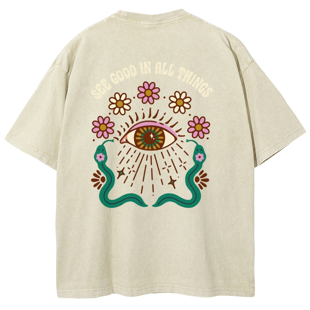 Washed T-Shirt | See Good In All Things | TIDESENCE