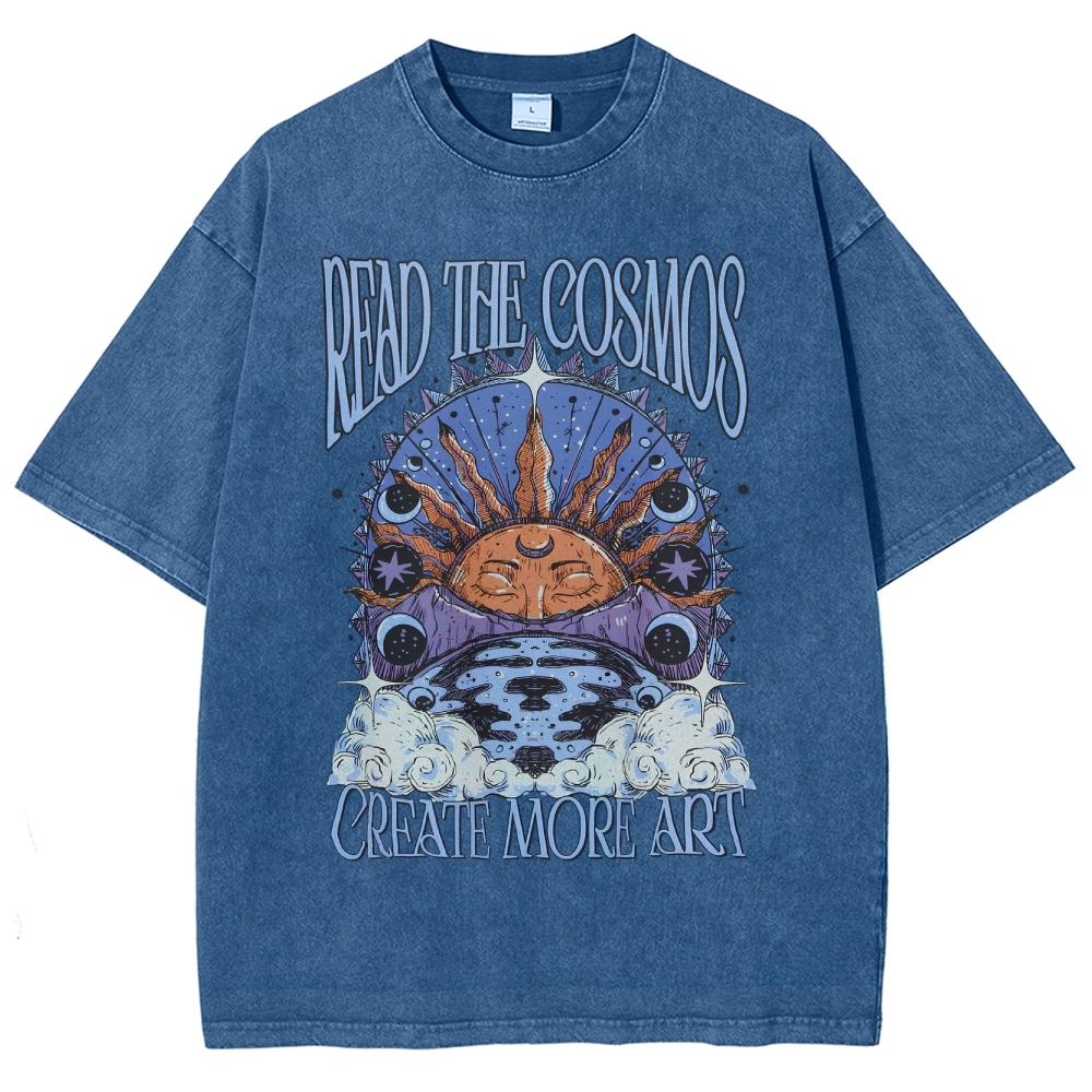 Washed T-Shirt | Hippie Sun Read The Cosmos Unisex Fit TEE | TIDESENCE