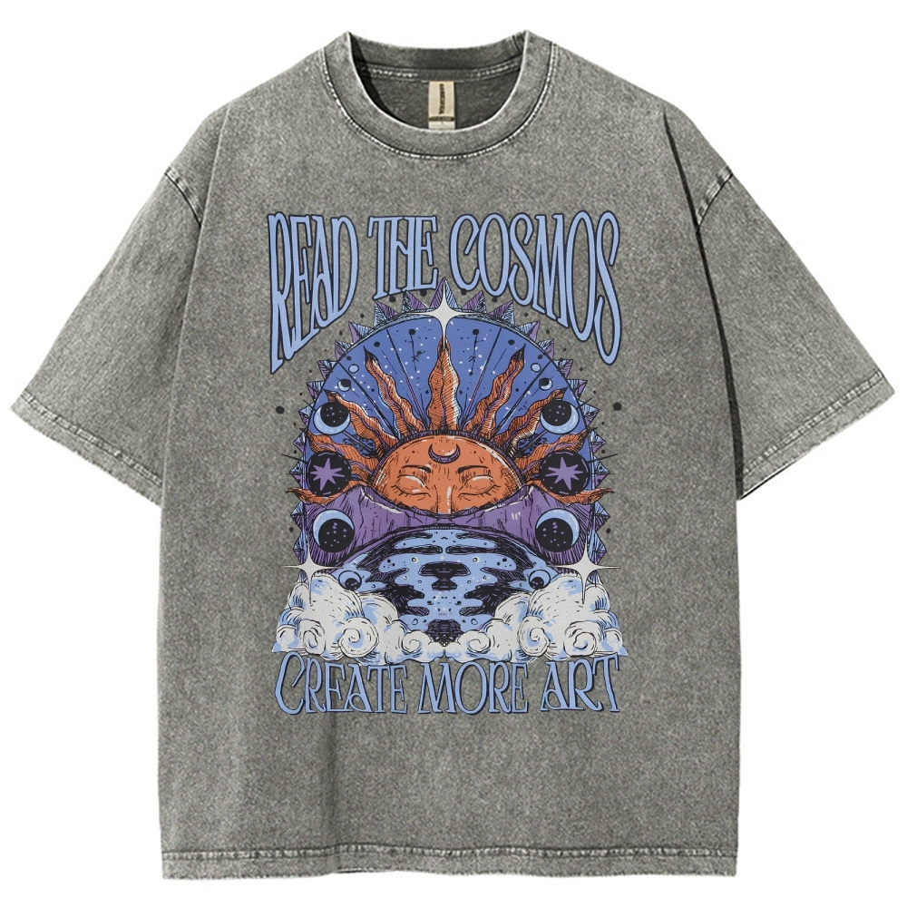 Washed T-Shirt | Hippie Sun Read The Cosmos Unisex Fit TEE | TIDESENCE