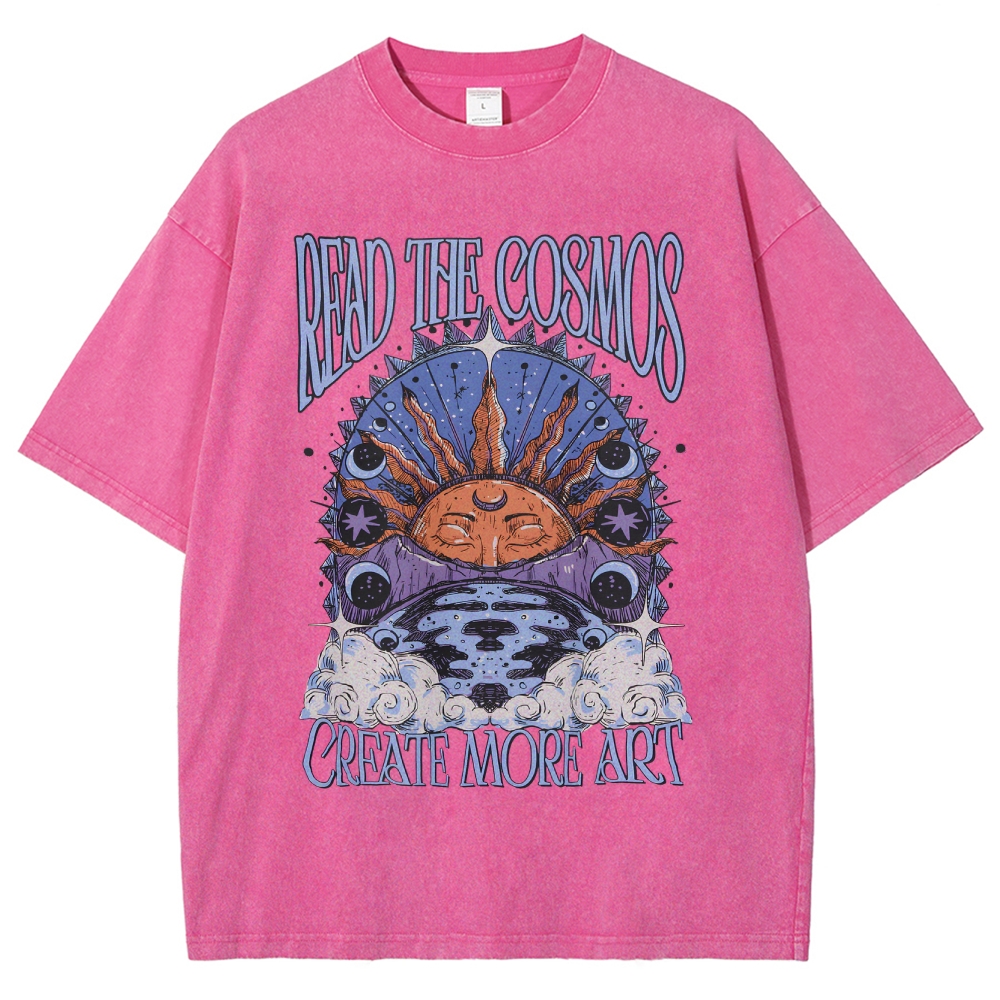 Washed T-Shirt | Hippie Sun Read The Cosmos Unisex Fit TEE | TIDESENCE