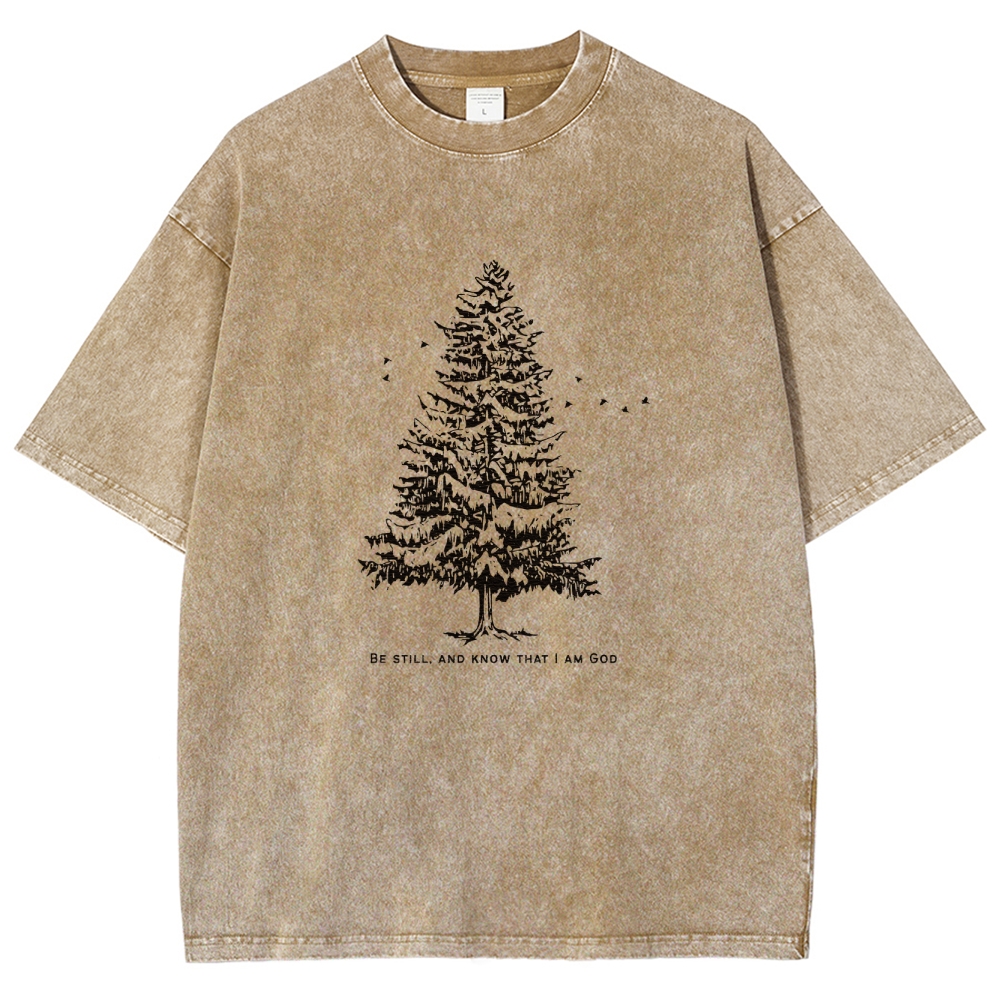 Washed T-Shirt | Forest Be Still Unisex Fit Washed TEE | TIDESENCE
