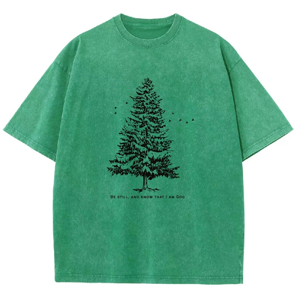 Washed T-Shirt | Forest Be Still Unisex Fit Washed TEE | TIDESENCE