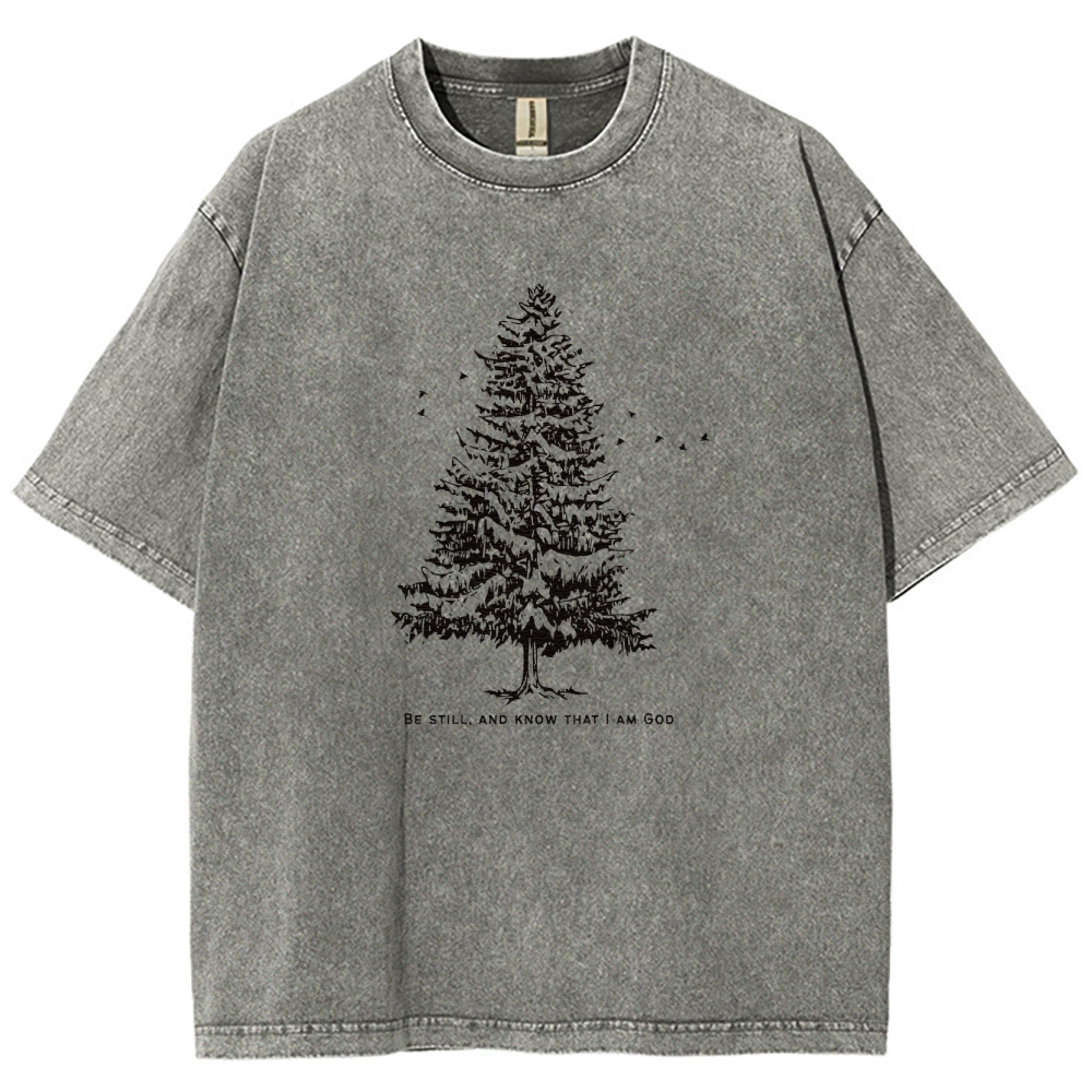 Washed T-Shirt | Forest Be Still Unisex Fit Washed TEE | TIDESENCE