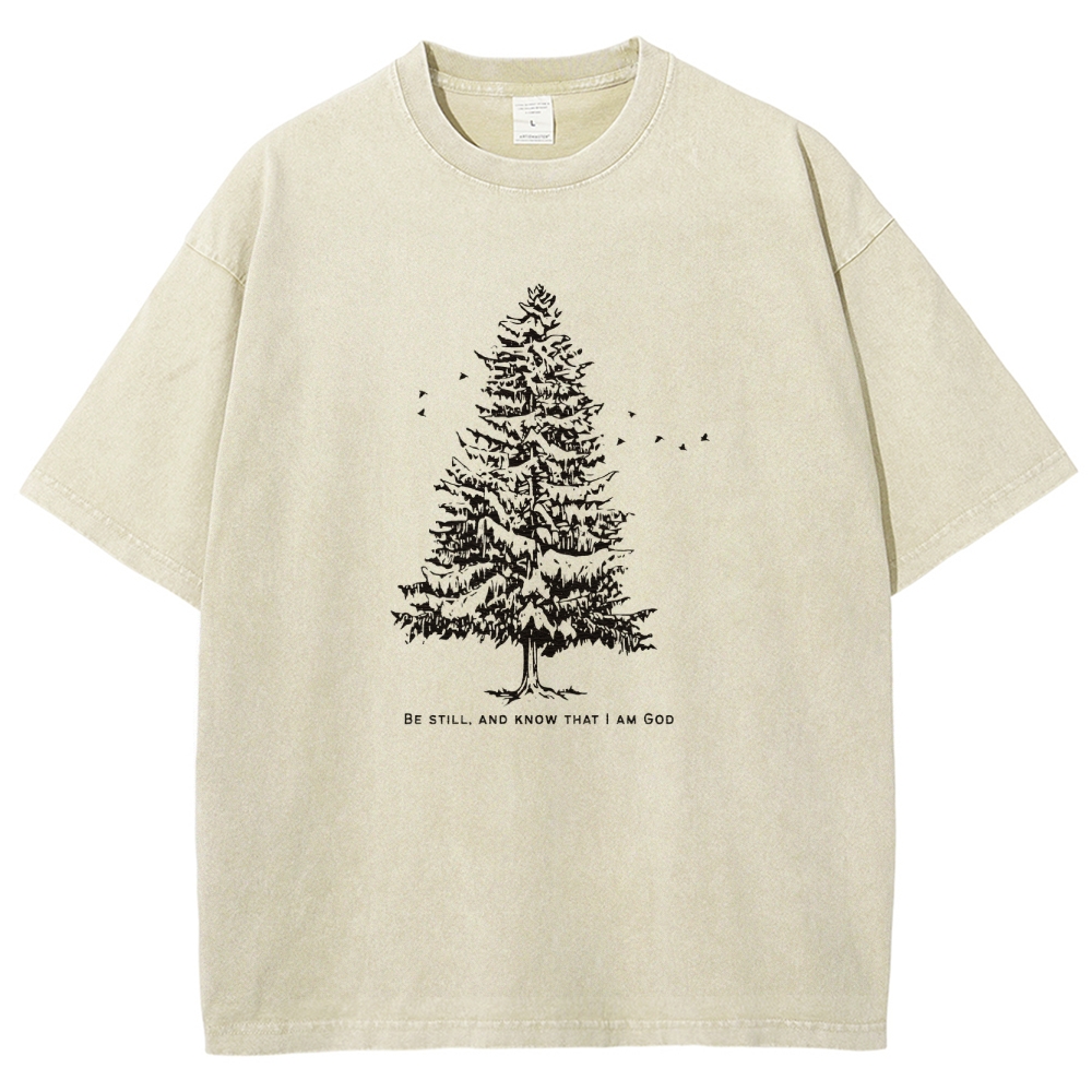 Washed T-Shirt | Forest Be Still Unisex Fit Washed TEE | TIDESENCE