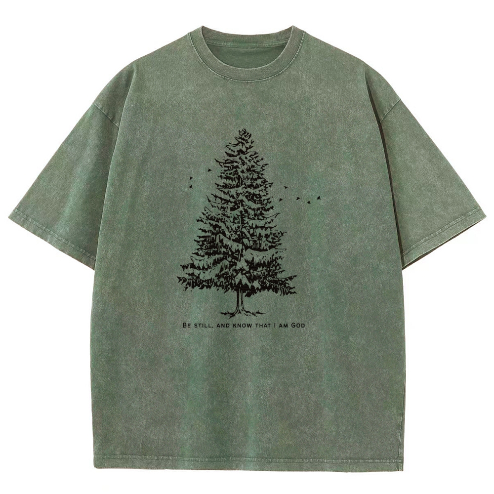 Washed T-Shirt | Forest Be Still Unisex Fit Washed TEE | TIDESENCE
