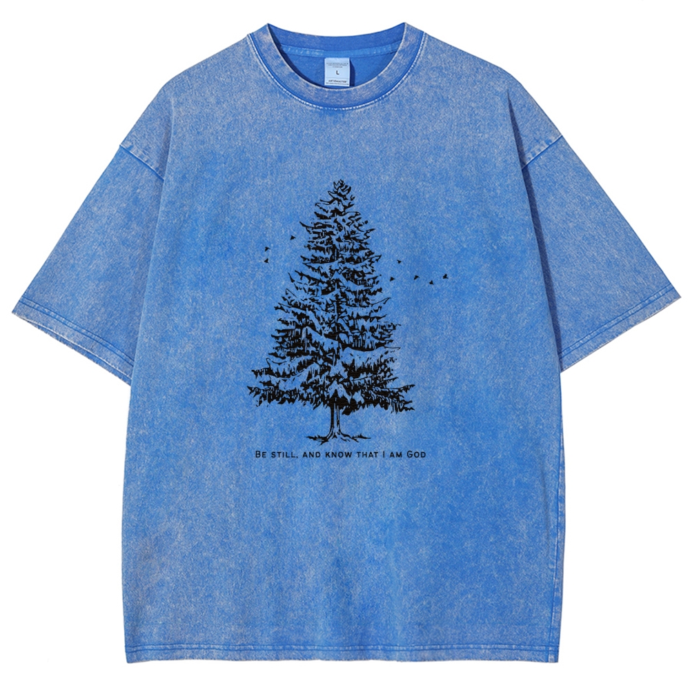 Washed T-Shirt | Forest Be Still Unisex Fit Washed TEE | TIDESENCE