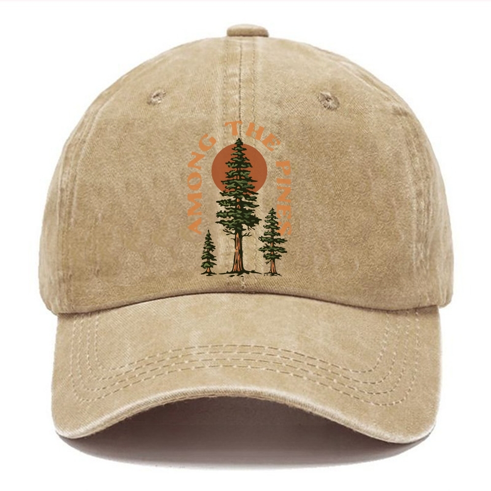 Baseball Cap | Forest Among The Pines Vintage Washed Cap | TIDESENCE