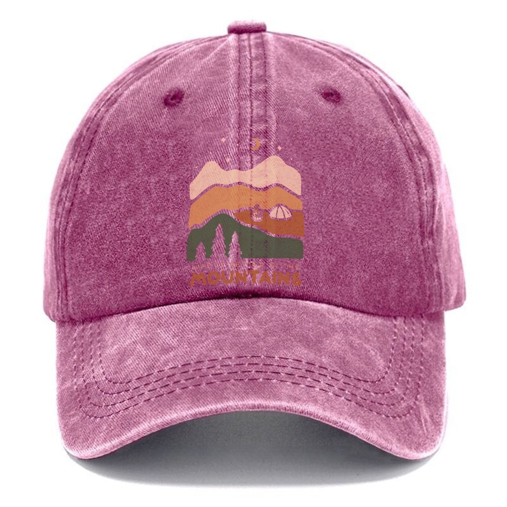Baseball Cap | Landscape Life In The Mountains Vintage Washed Cap | TIDESENCE