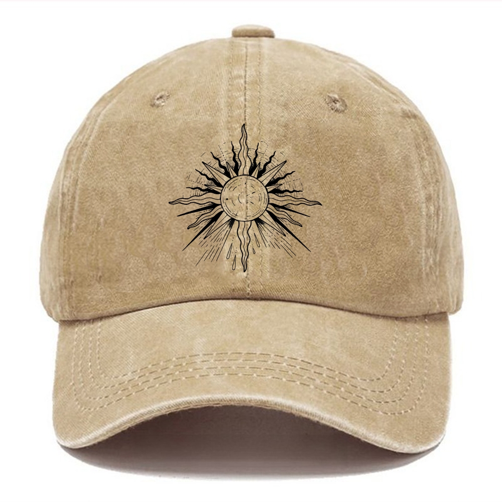 Baseball Cap | Hippie Sun Unisex Vintage Casual Washed Cap | TIDESENCE