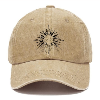 Baseball Cap | Hippie Sun Unisex Vintage Casual Washed Cap | TIDESENCE